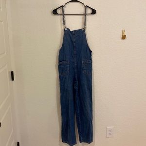 Vintage Design Club Denim Wide-Leg Overalls